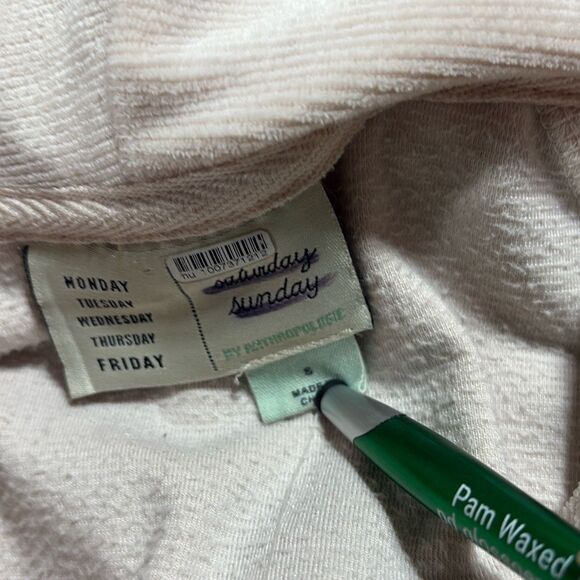 SATURDAY SUNDAY x ANTHROPOLOGIE | Pink Cozy Ribbed Velvet Hooded Jumpsuit | Smal - Picture 13 of 14